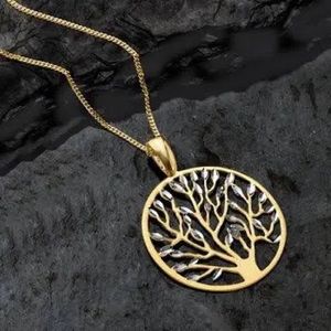 18 karat gold over sterling silver Tree of Life necklace